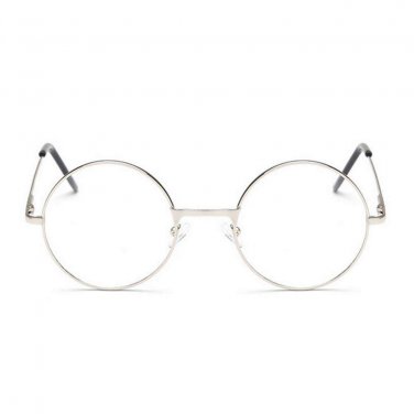 Round Metal Frame Glasses With Clear Lens