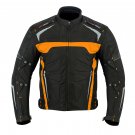 Orange Motorbike Racing Jacket Bikers Riding Cordura Textile Coat Armoured Waterproof