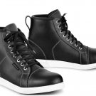 Black Leather Motorbike Waterproof Men's Boys Boots Shoes Sneaker Bike Riders Fashion
