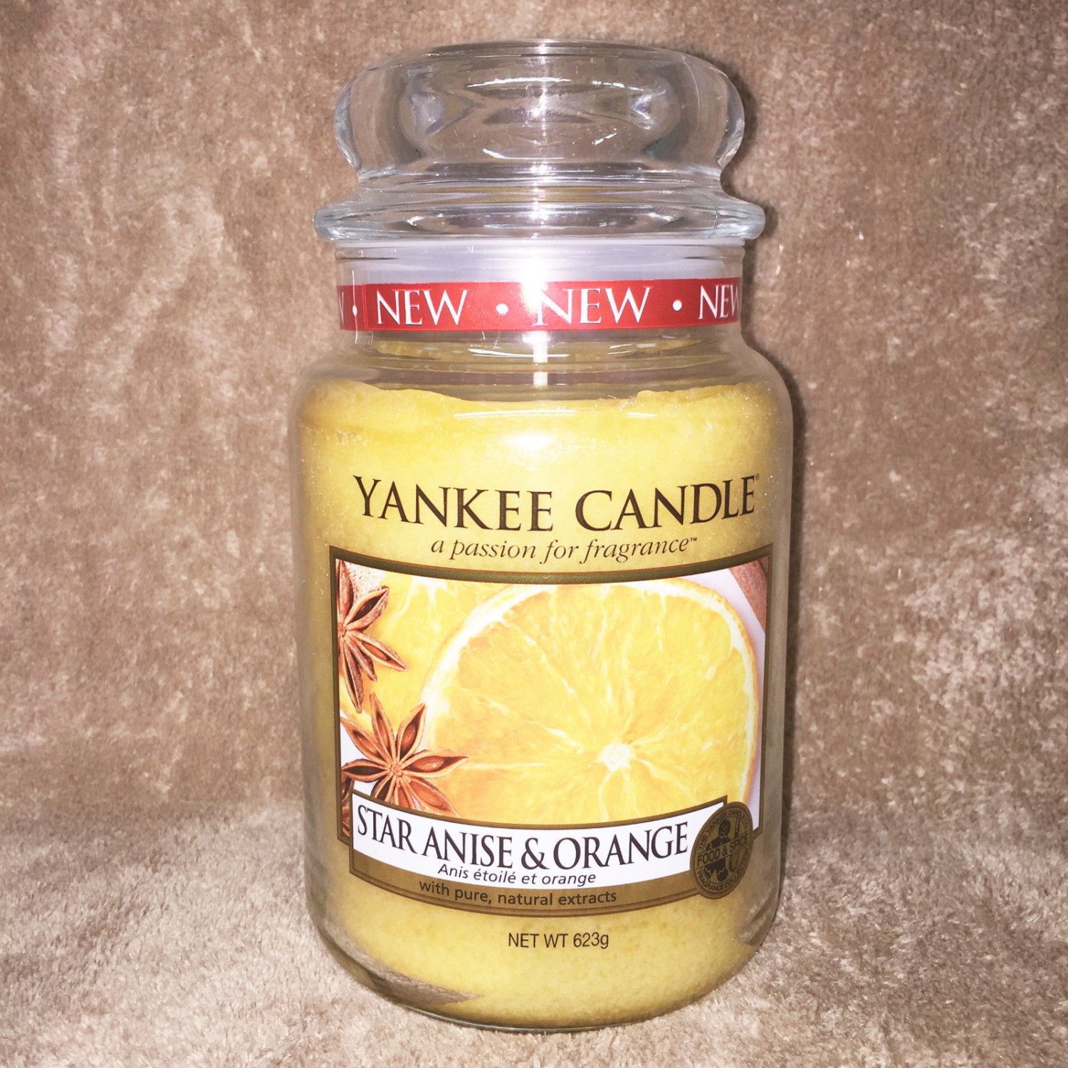 * NEW * Yankee Candle Large Jar Candle, 22 Oz, Star Anise & Orange (