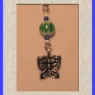 Irises Jet Glass and Silver Butterfly