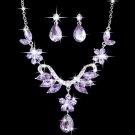 Faux Crystal Necklace and Earrings , Light Purple Amethyst