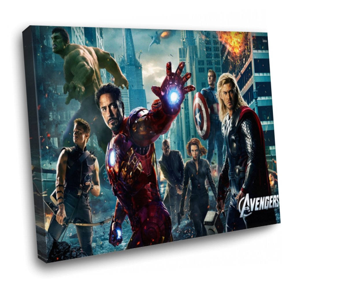 The Avengers Framed Canvas Wall Art 12x8
