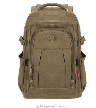 Man's Canvas Backpack Travel