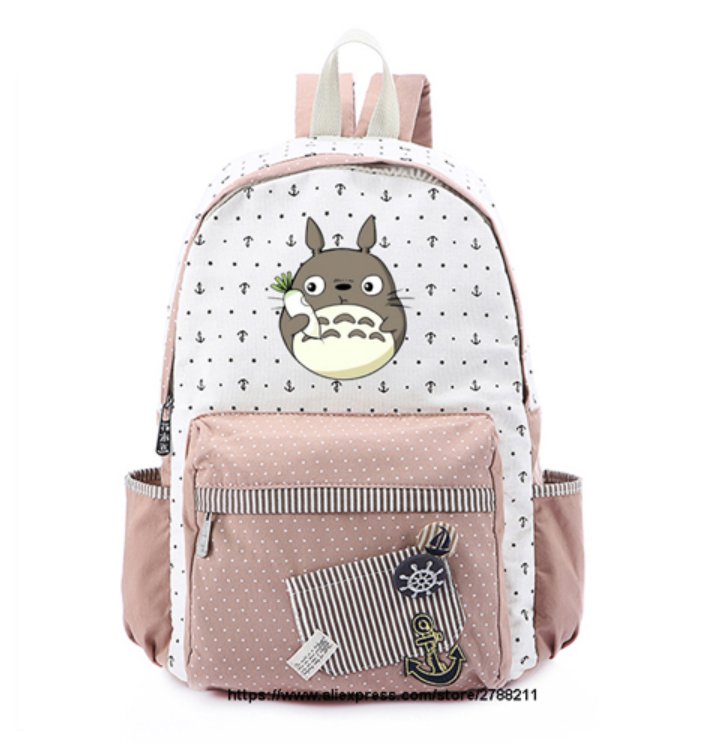 Totoro school bags for Women Girls Anime Backpack School Bags Canvas Neighbour Totoro