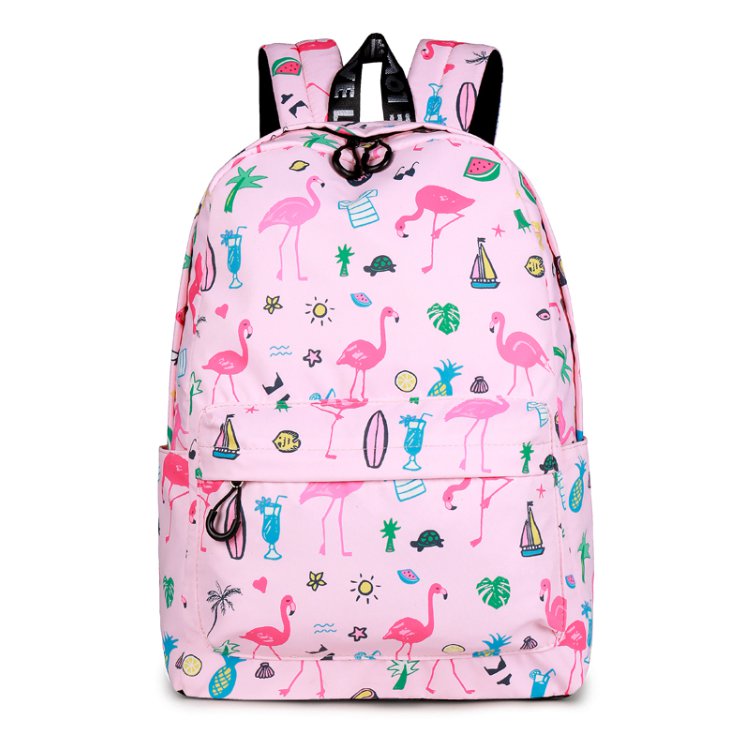 Designer Brand Women Cute Flamingo Printing School Backpack
