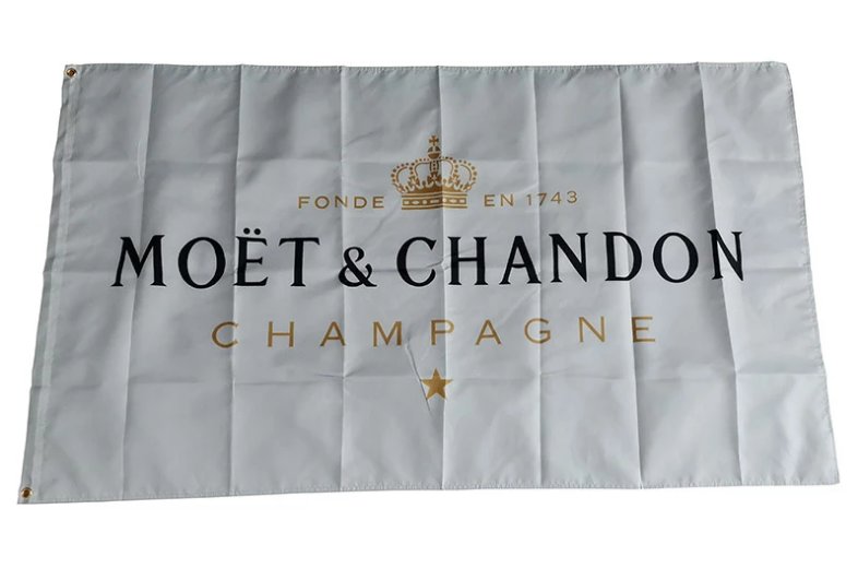 Double Sided Moet & Chandon White Background Flag 3ft*5ft 90*150cm