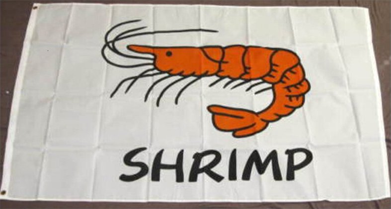 Shrimp Flag Seafood Advertising Sign 3ft*5ft