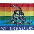 Gadsden Rainbow Flag Don't Tread On Me 3*5ft