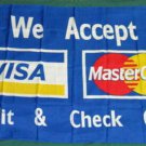 We Accept Visa & Mastercard Flag 3*5ft