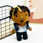 Hello Kitty Plush Doll Braided Head Vest Boy Figure Stuffed Toys Gift