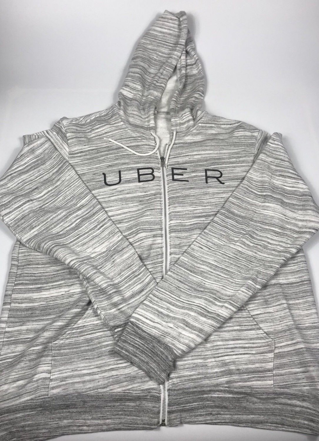 UBER Driver Gray Full Zip Sweatshirt Jacket Ride Sharing 2XL XXL