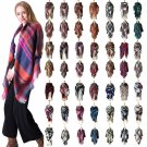 Sociology Winter Blanket Scarf Lot of 2 Women's Plaid Red & Gray