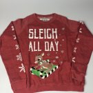 Rudolph Official Womens Sweater Red Christmas Holidays Sleigh ALL Day Medium