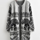 Elephant Print Longline Cardigan