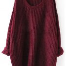 Batwing Drop Shoulder Loose Knit Sweater