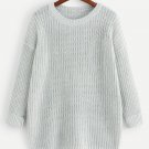 SHEIN Grey Drop Shoulder Textured Sweater
