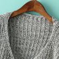 Plunge Neck Batwing Sleeve Dip Hem Oversized Sweater