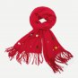 Christmas Pom-Pom Decorated Fringe Hem Scarf