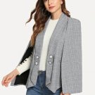 Double Breasted Plaid Blazer