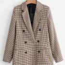 Double Breasted Gingham Blazer