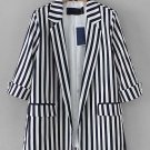 Striped Chiffon Blazer