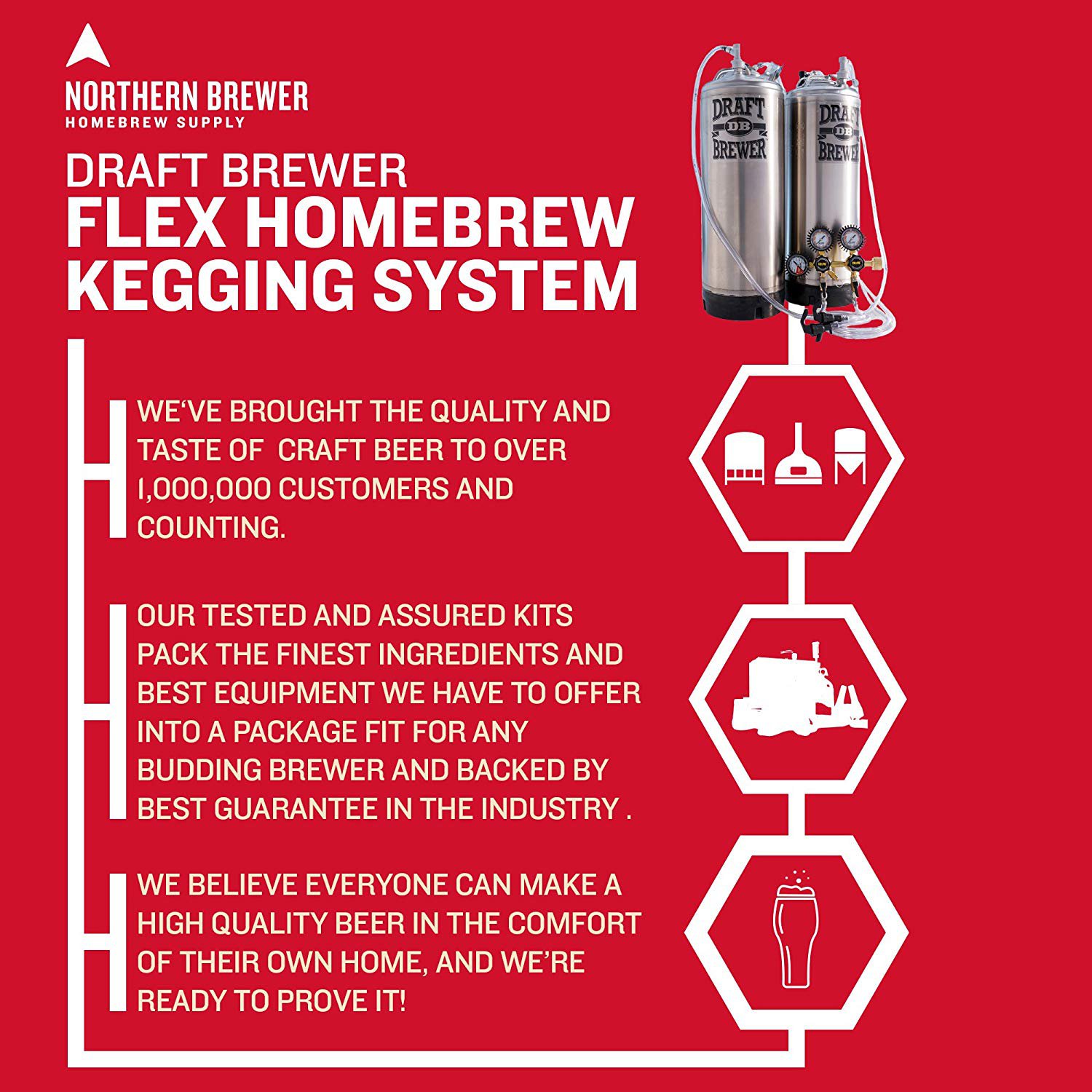 Draft Brewer Flex Homebrew Kegging System for Home Brew Beer