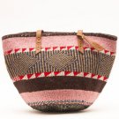 DUARA: Handwoven Pink and Brown Wool Tote Bag
