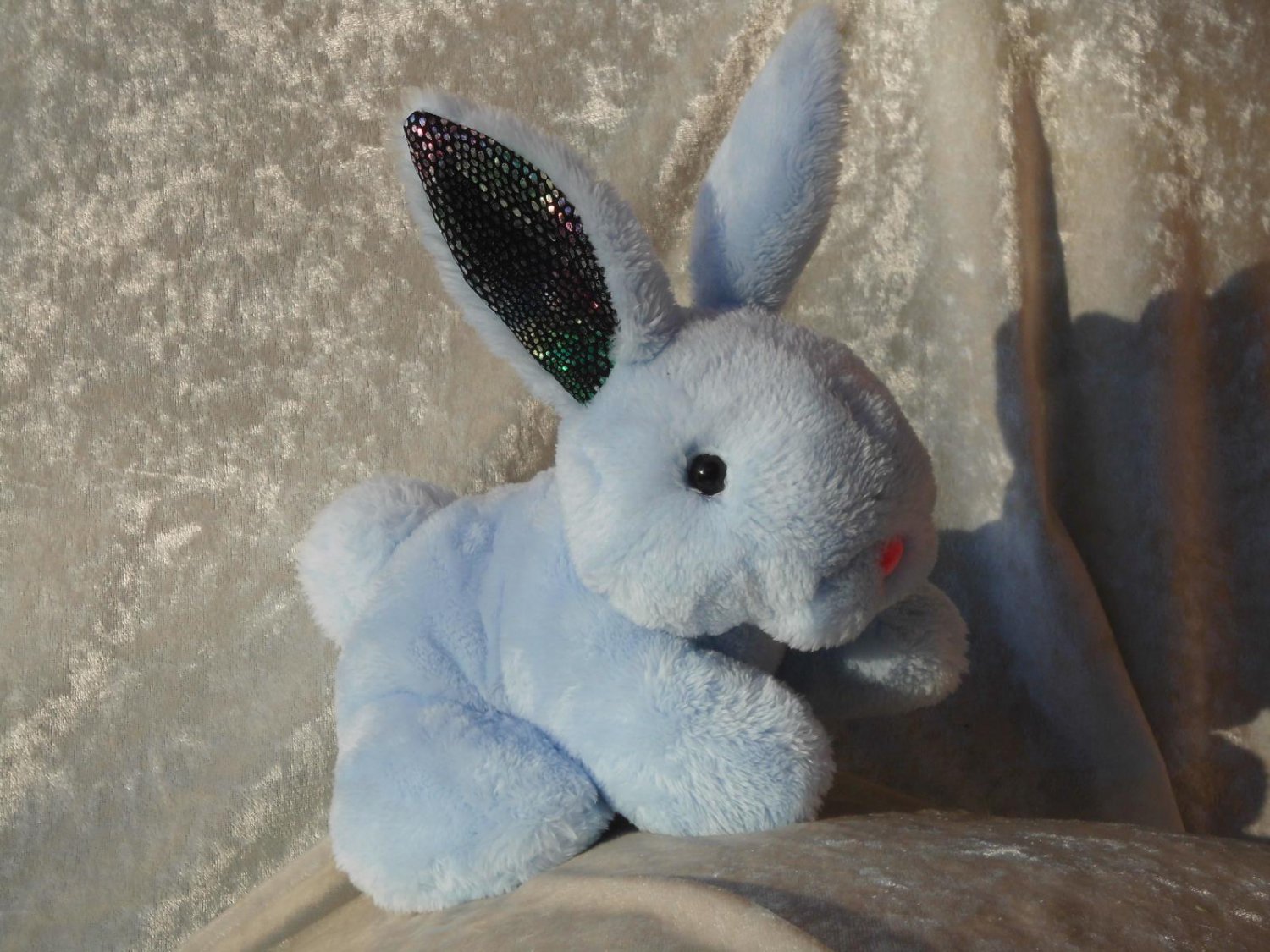 BLUE Baby Rabbit small soft toy TINY BUNNY Handmade boys rabbit for children unique baby shower gift