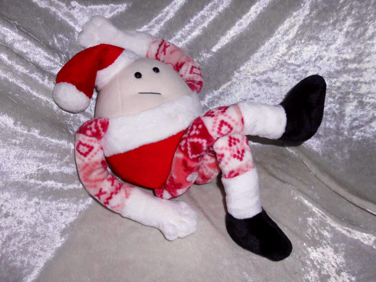 HUMPTY DUMPTY Santa Claus plush Egg x-mas decor Christmas soft toy HANDMADE nursery rhyme doll