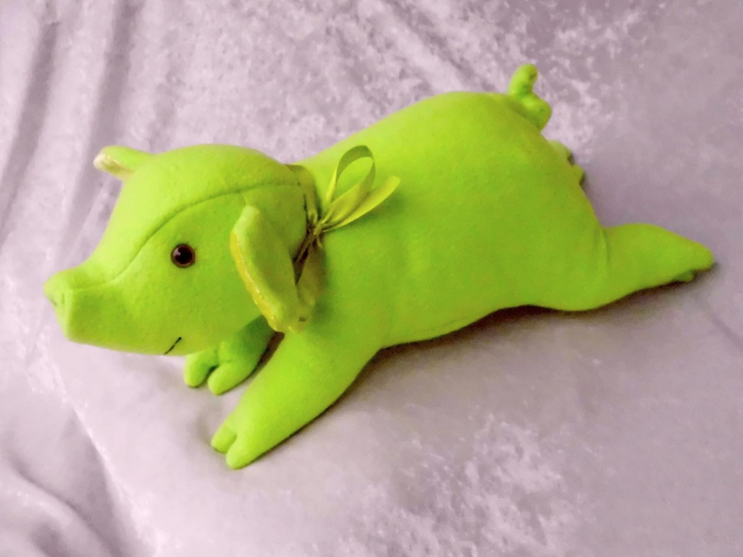 Green Piglet HANDMADE stuffed animal Pig baby shower soft toy plush