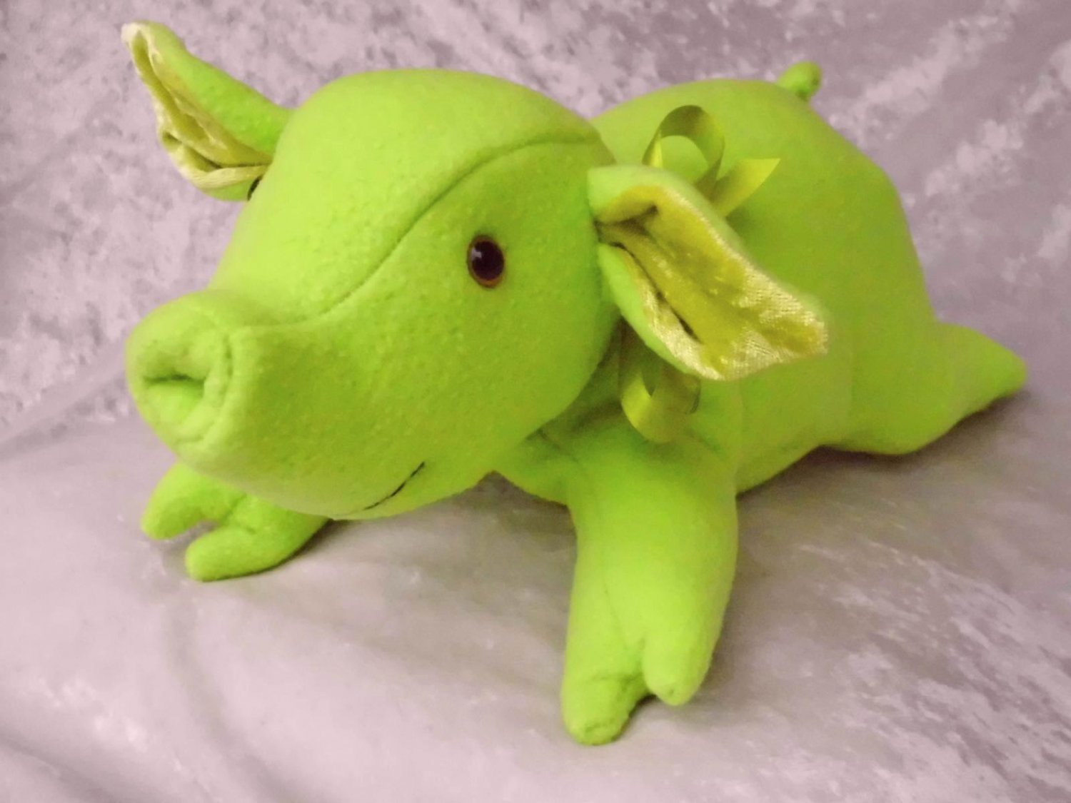 Green Piglet HANDMADE stuffed animal Pig baby shower soft toy plush