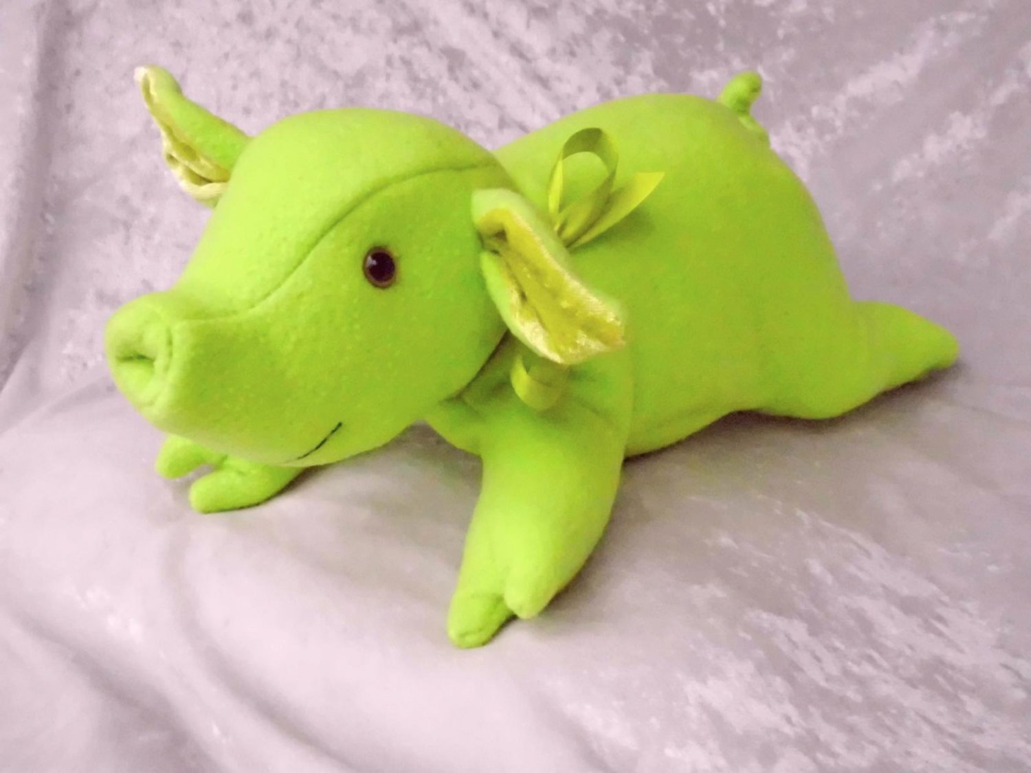 Green Piglet HANDMADE stuffed animal Pig baby shower soft toy plush