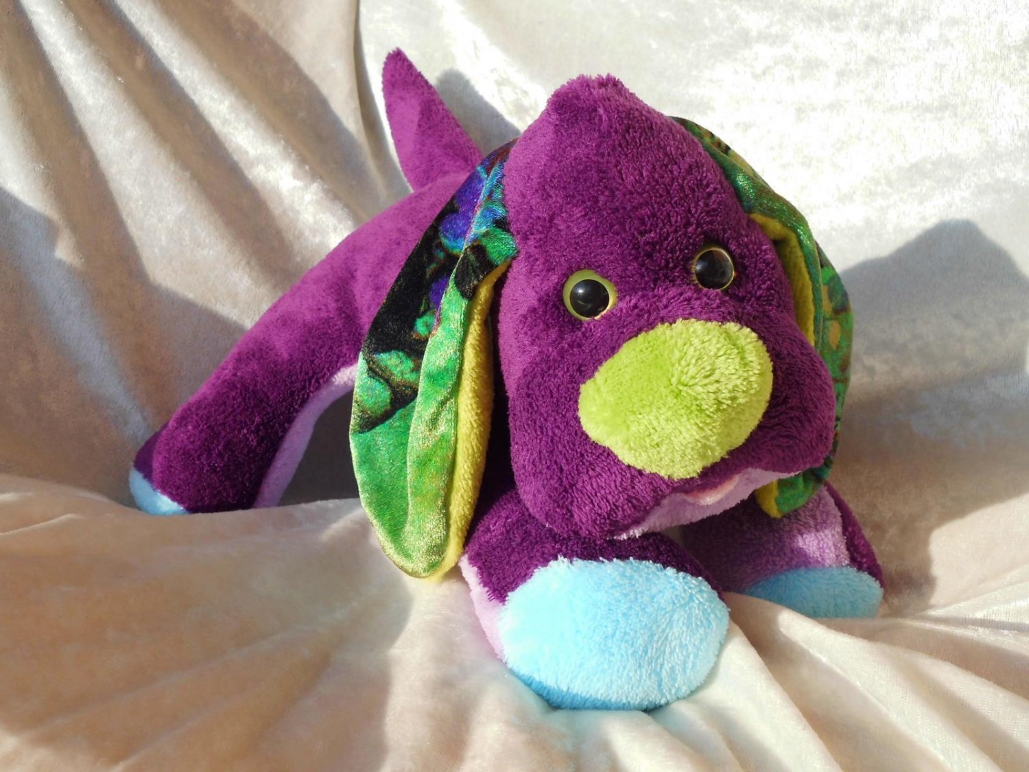 rainbow stuffed dog