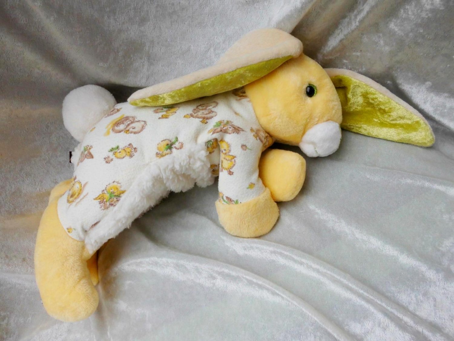PINEAPPLE BUNNY DUCKLING Chicks yellow floppy rabbit stuffed nursery ...