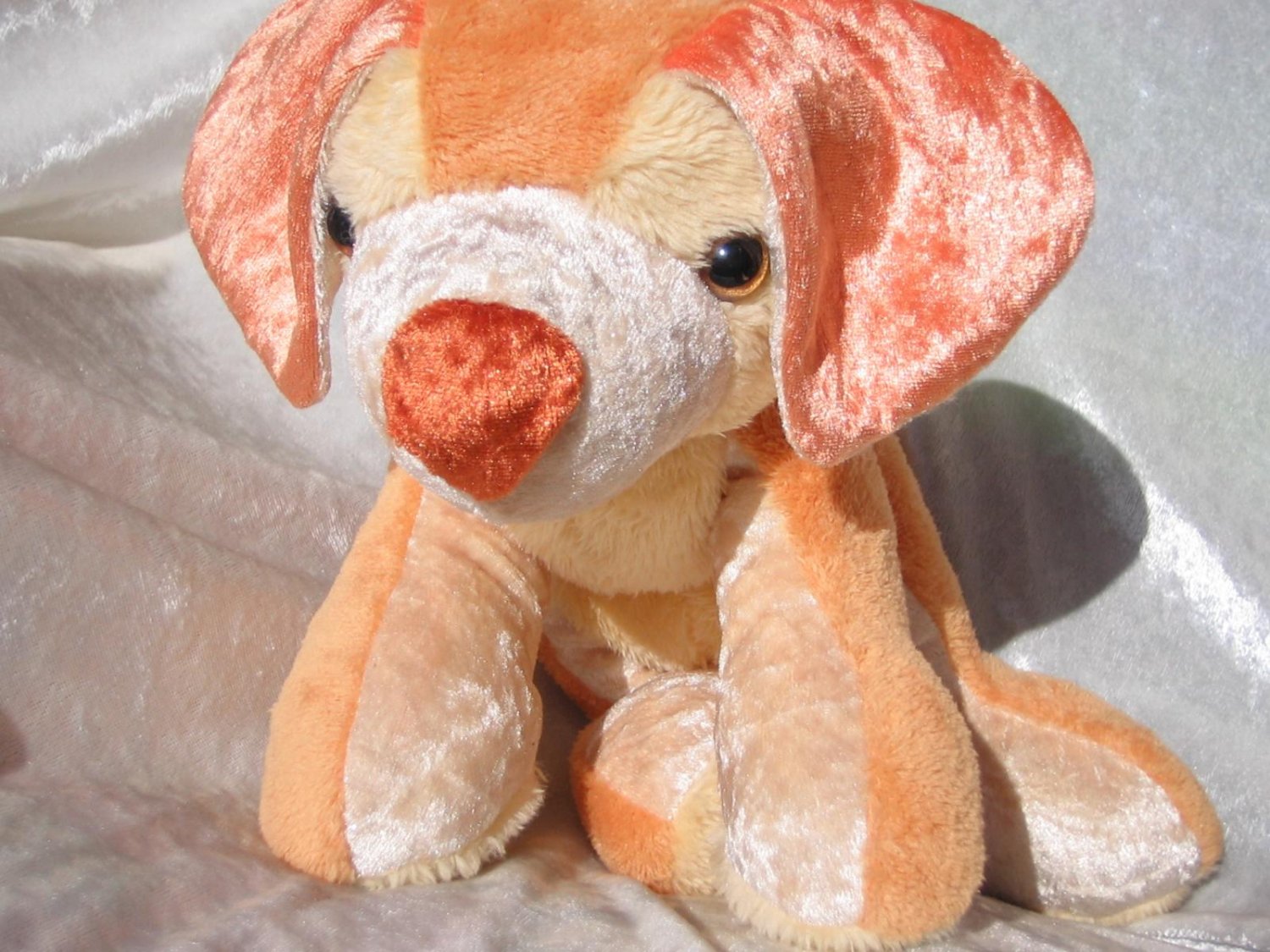 HANDMADE Terrier peach puppy plush pastell orange soft toy dog nursery