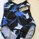 Cherokee One Piece Bathing Suit Swimwear Size 8 Blue Lillies NWT