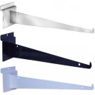 12" Slatwall Shelf Knife Brackets With Lip - Black, White, Chrome - FREE SHIP! 12" Slatwall Shelf Knife Brackets With Lip - Black, White, Chrome - FREE SHIP!
