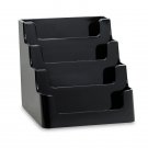 4-Pocket Black Acrylic "deflect-o" Style Counter-Top Business Card Holder