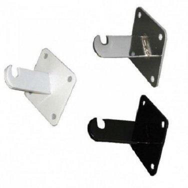 Gridwall Wall Mount Bracket - Grid Panel Mounting Brackets: Black, White, Chrome
