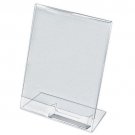 25 Acrylic 8.5" x 11" Slanted Picture Frames with Attached Business Card Holder