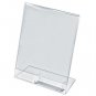 5 Acrylic 8.5x11 Slanted Picture Frames with Business Card Holder