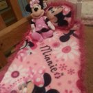 18 inch doll blanket and pillow. (Bed, doll and Minnie stuff toy not included.)