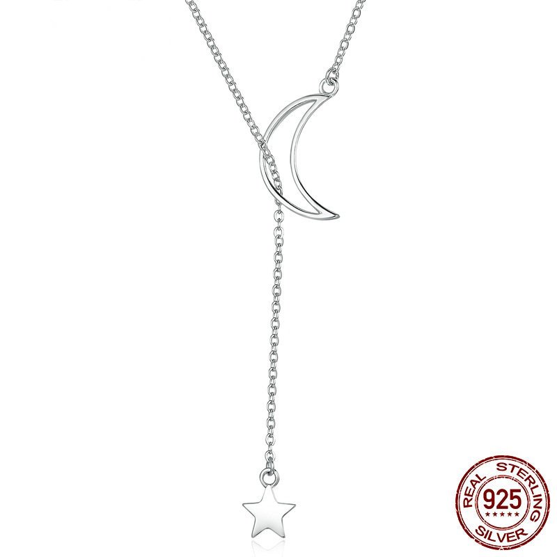 New Arrival Fashion 925 Sterling Silver Moon and Star Tales Chain