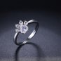 LAMOON Bear's  Natural Pink Rose Quartz Adjustable Ring 925-Sterling-Silver Fine Jewelry for Women