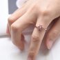 Meow Star Cat Paw Rose Crystal Ring Sterling Silver Cat Statement Ring for Cat Lovers