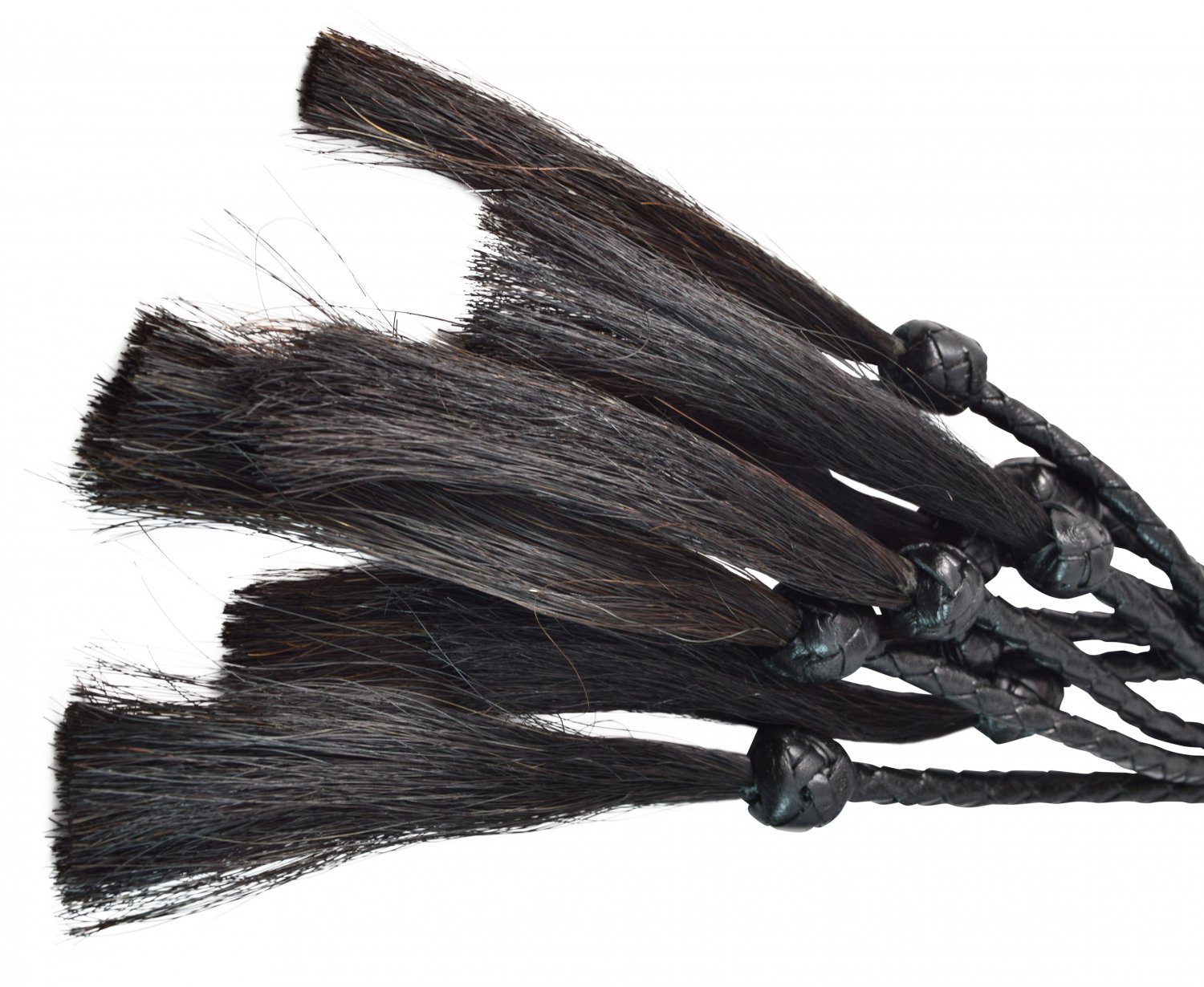 Black Genuine Leather and Horse Hair Flogger by Sade Fantasy