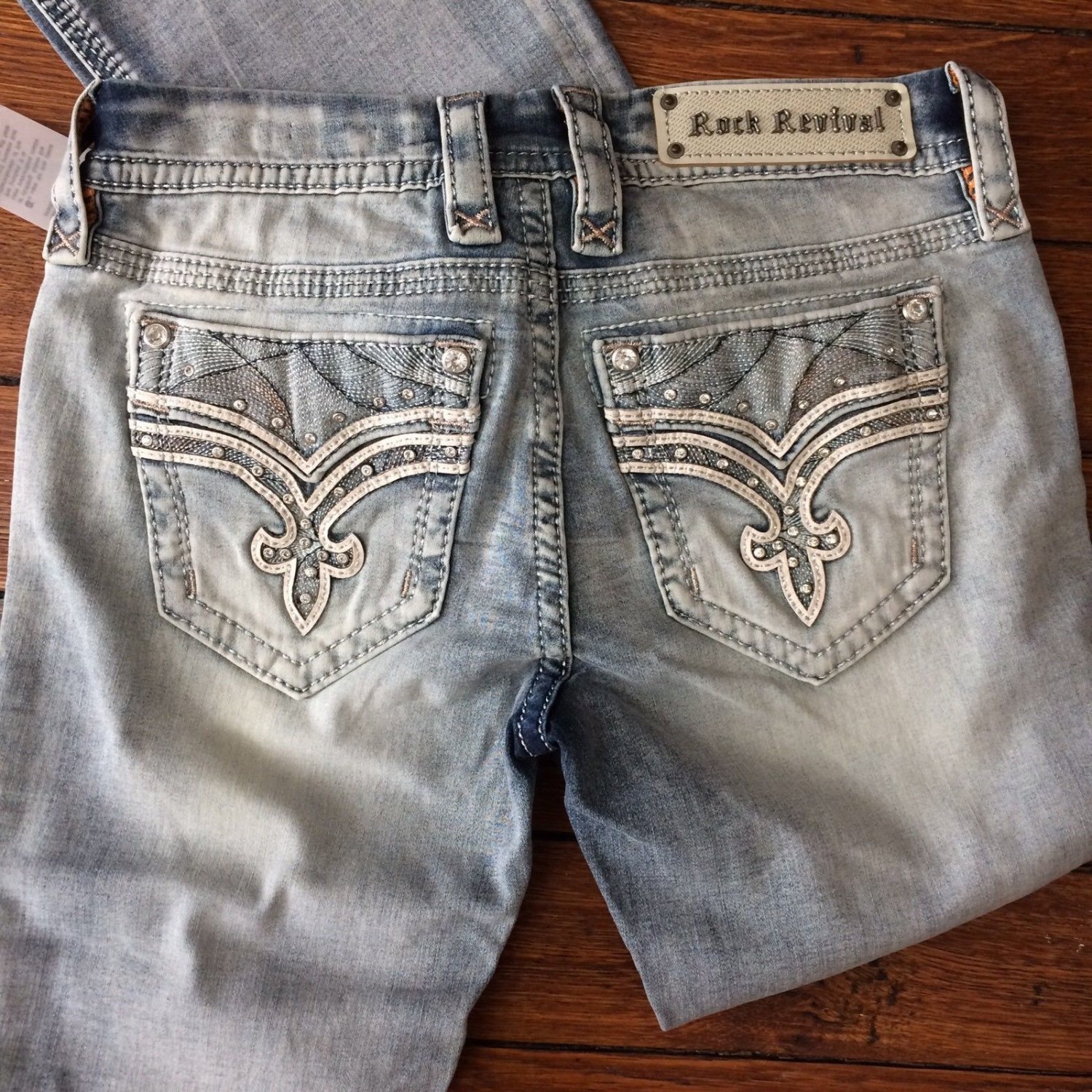 NEW Authentic Rock Revival Size 29/8 Brunella Rhinestone Bootcut Jean ...