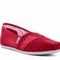 Toms Classic Size 7 Alpargata Raspberry Lace Slip-On Shoes Flats