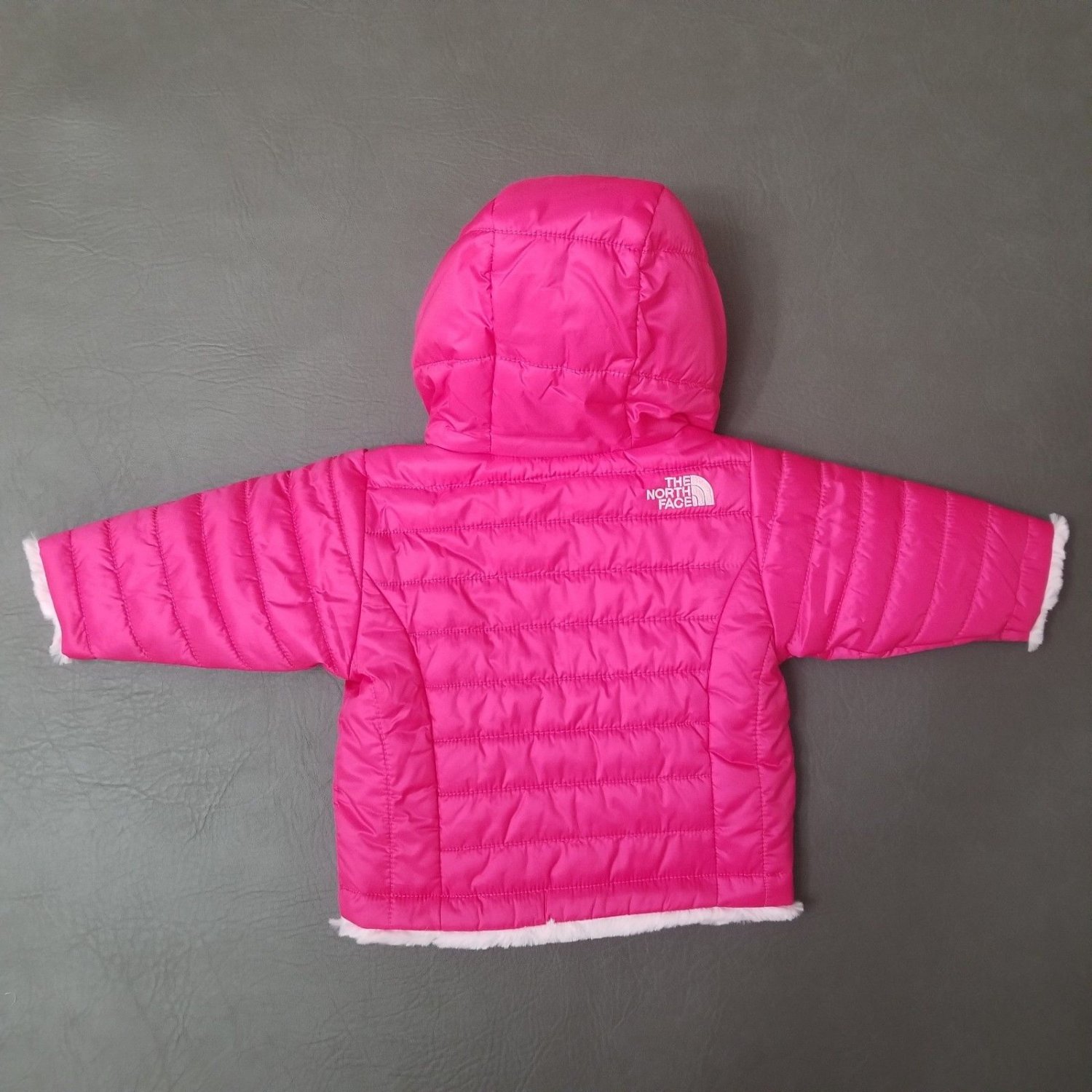 North Face Baby Infant Girls 0-3 mos Winter Puffer Coat Reversible Pink